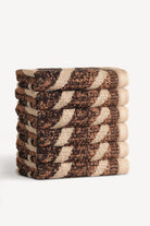 Pluma İpliği Boyalı 6'lı Misafir Havlusu Seti Karamel - CHERX