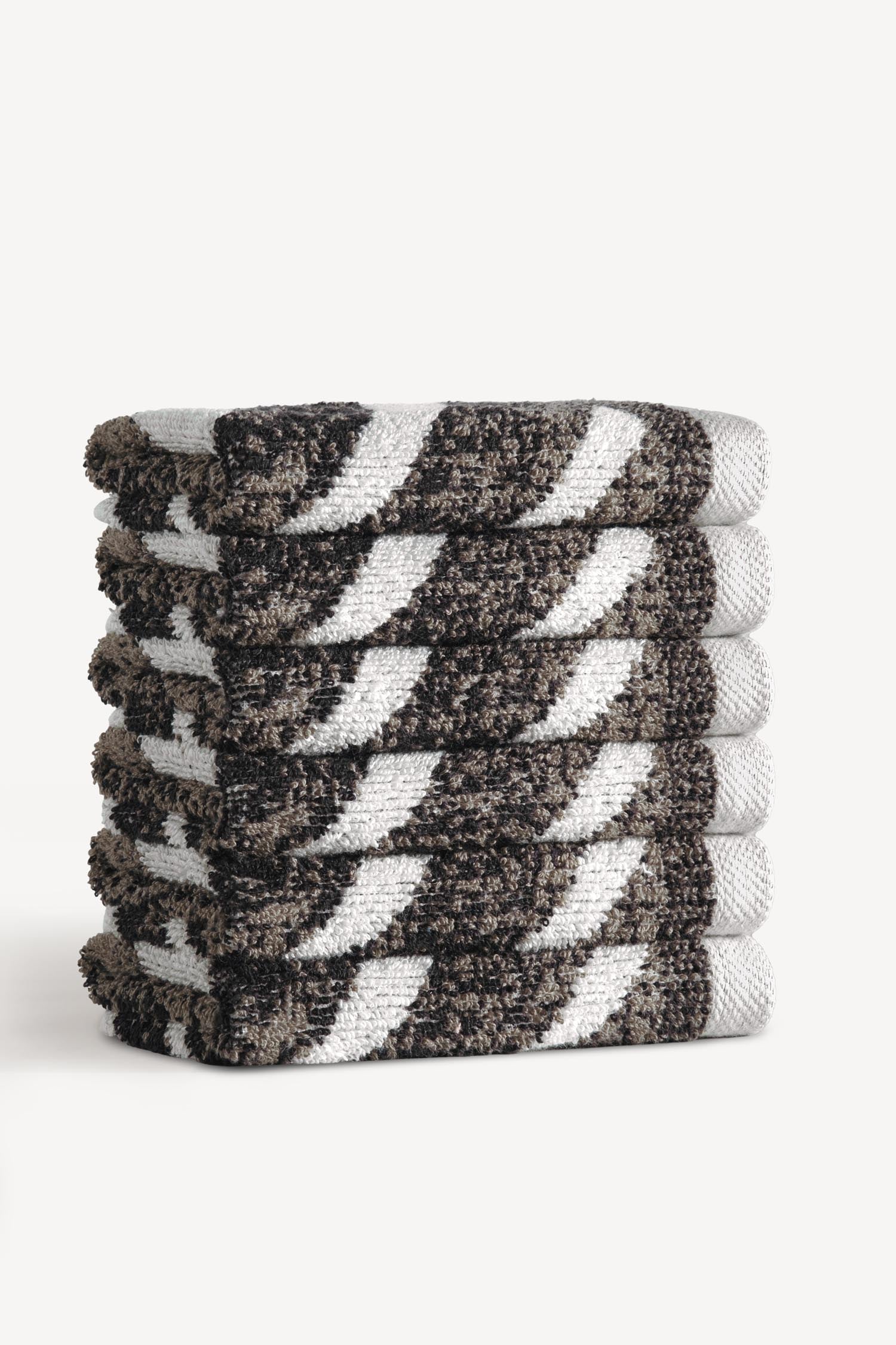 Pluma İpliği Boyalı 6'lı Misafir Havlusu Seti Taş - CHERX