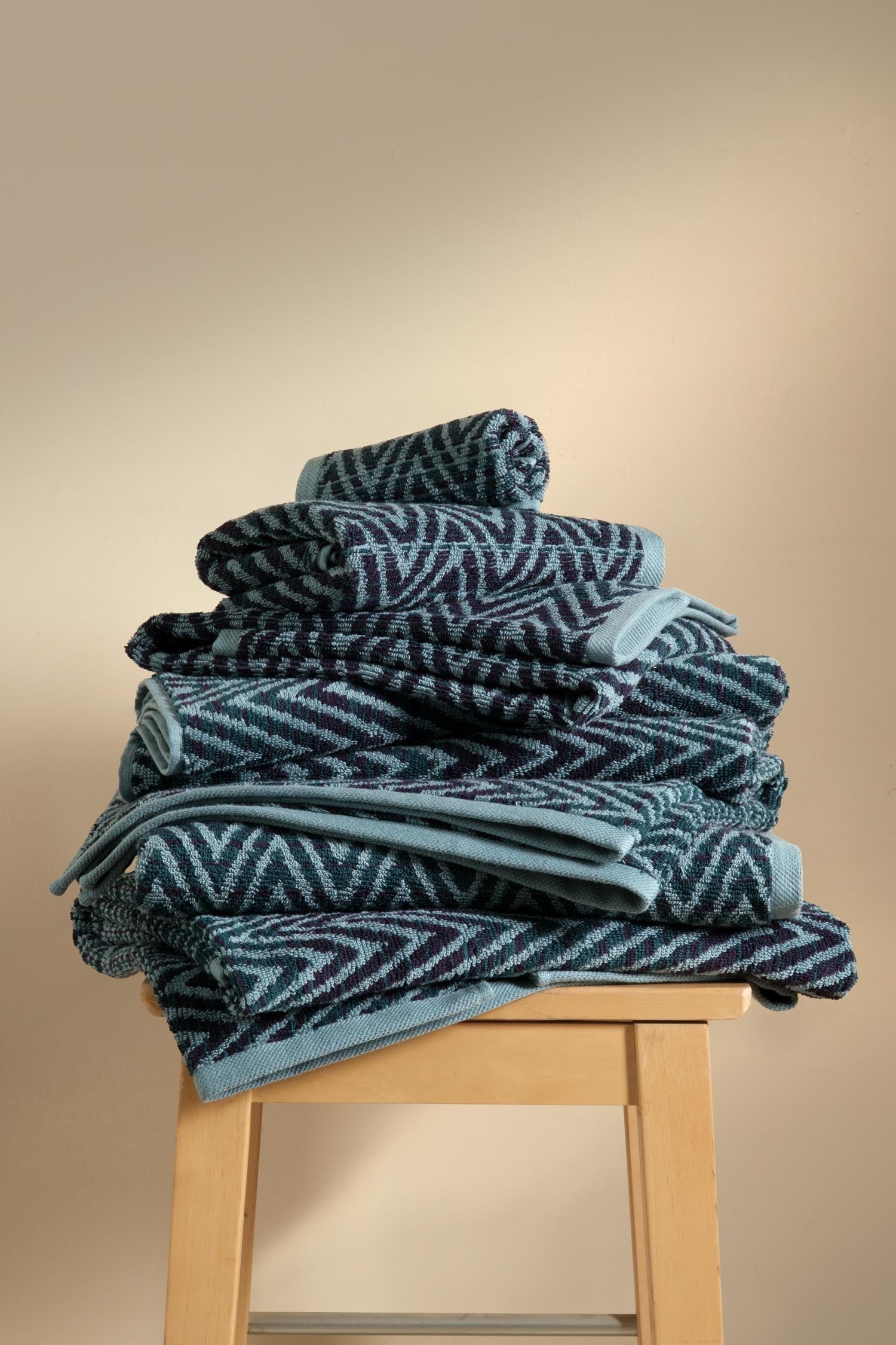 Zyon İpliği Boyalı 2'li Banyo Havlusu Seti Petrol - CHERX