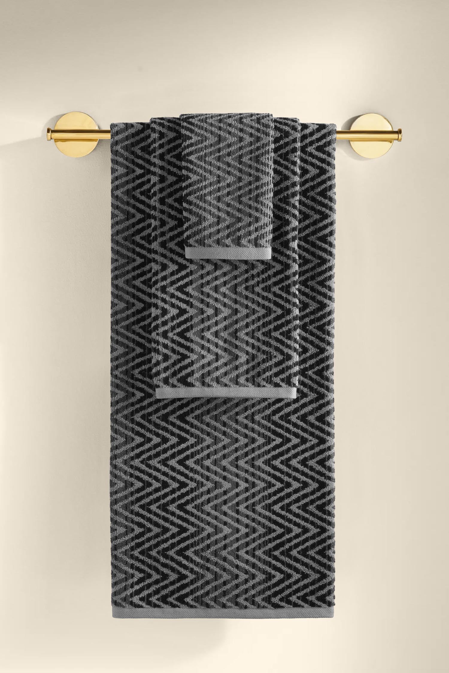 Zyon İpliği Boyalı 3'lü Havlu Seti Antrasit - CHERX