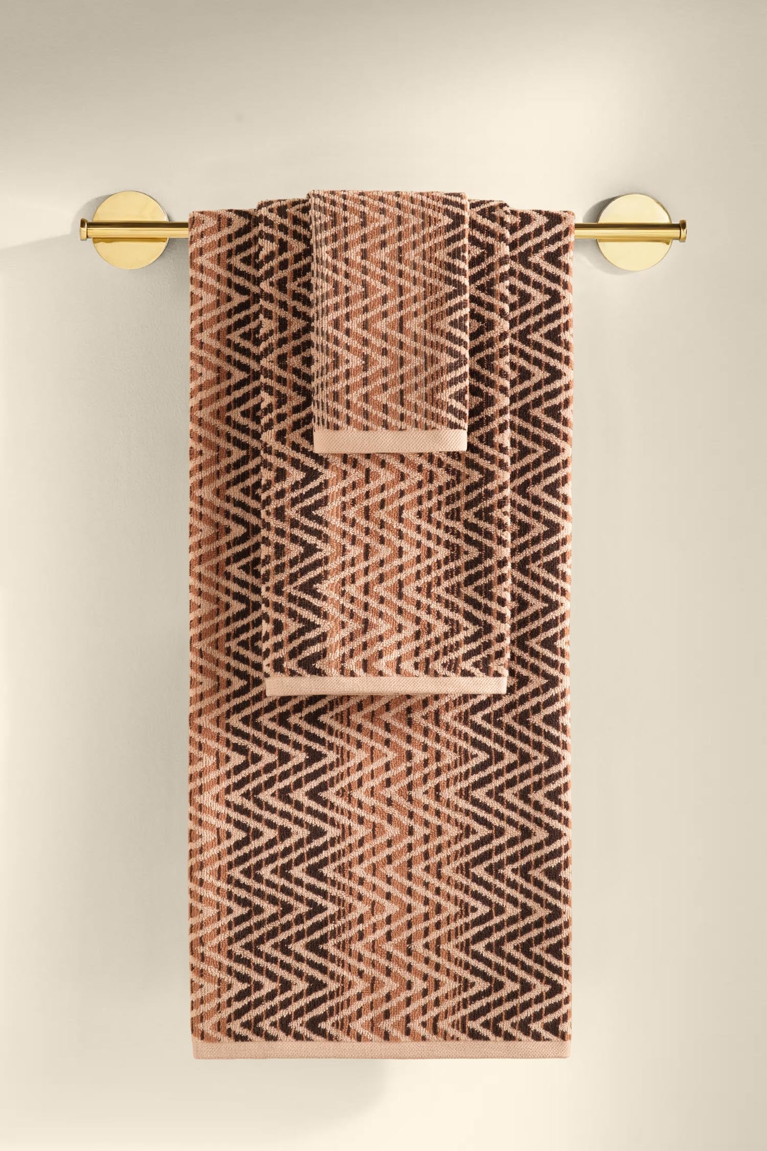 Zyon İpliği Boyalı 3'lü Havlu Seti Karamel - CHERX