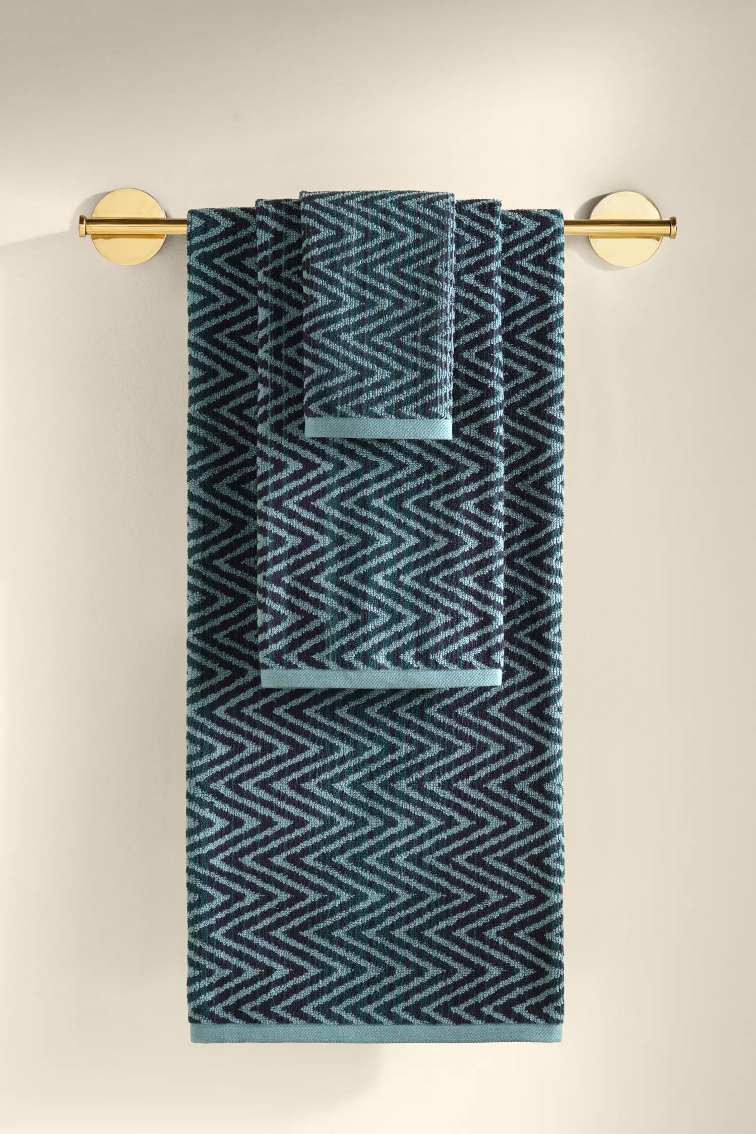 Zyon İpliği Boyalı 3'lü Havlu Seti Petrol - CHERX