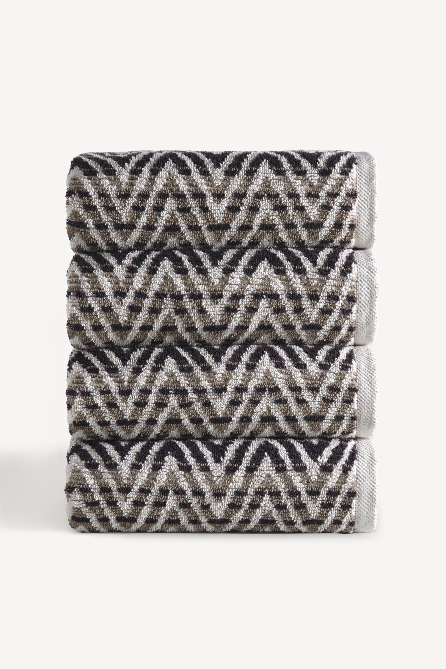 Zyon İpliği Boyalı 4’lü El Havlusu Seti Taş - CHERX